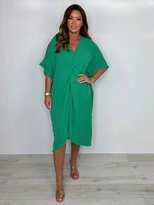 Women Maxi Dresses - Green - View 4
