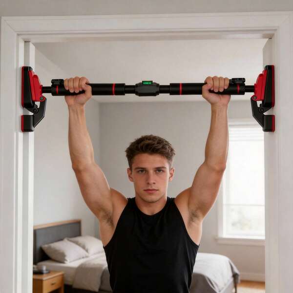 Barre de traction télescopique sans perçage, pour usage domestique, barre horizontale réglable pour différents scénarios, 68-100cm / 95-135cm, équipement de fitness d'intérieur.