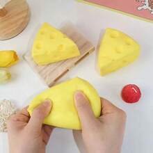 Nuevo juguete antiestrés de queso con forma triangular, tacto suave premium, experiencia de rebote lento al apretar, regulación emocional, decoración de experiencia sensorial multiusos, perfecto para coleccionar y como regalo festivo para adolescentes - Multicolor - Ver 4