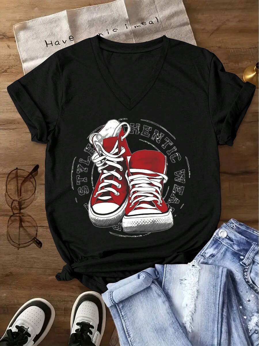 Camiseta elegante única estilo moderno diseño divertido original look casual cómodo para todos los días color negro talla S/M/L/XL moda urbana 2023 - Negro - Ver 1