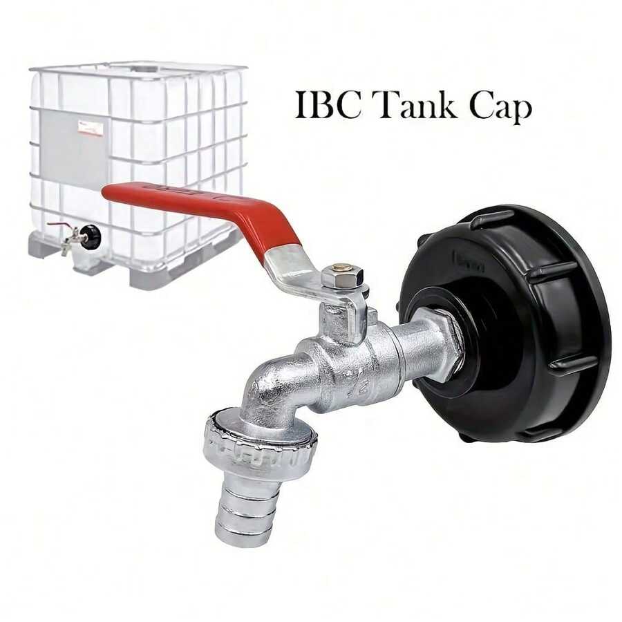 مجموعة محول صنبور خزان المياه IBC المتين، خيط خشن S60*6 إلى موصل 1/2 بوصة، صمام استبدال، اكسسوارات صنبور الحديقة والمنزل - مشاهدة 1