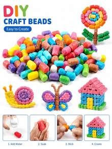 Magic Beads: Party Favors - DIY Craft Materials Suitable For Children, Perfect For Birthday Parties. Make Your Own Hydrating Corn Beads - Magical Handmade Beads For Kids. These Colorful, Educational Construction Toys Are Great For Classroom Crafts, Party Favors, And Family Fun. - Multicolor - View 9