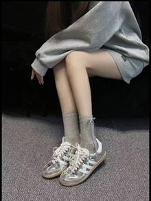 Adidas Samba OG Silver Metallic Cracked Leather (Women's) - 銀色 - 查看 3
