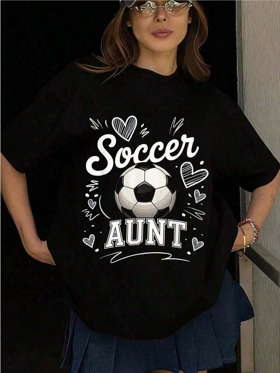 Women's Summer Crew Neck T-Shirts, Casual Short Sleeve T-Shirts For Women, Vintage Style, Perfect For Festivals And Sporting Events. Simple And Casual, Excellent Value For Money. - 黑色 - 查看 1