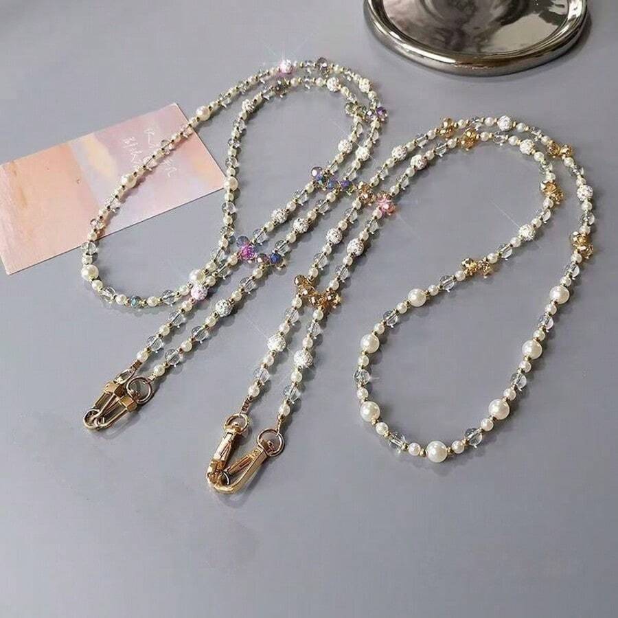 1 chiếc dây đeo vai chéo lấp lánh đa chức năng dành cho nữ, đính đá pha lê, dây đeo điện thoại dài sang trọng dùng cho du lịch ngoài trời, công tác, chụp ảnh, mua sắm, kẹp điện thoại đa năng - Nhiều màu - Xem 1