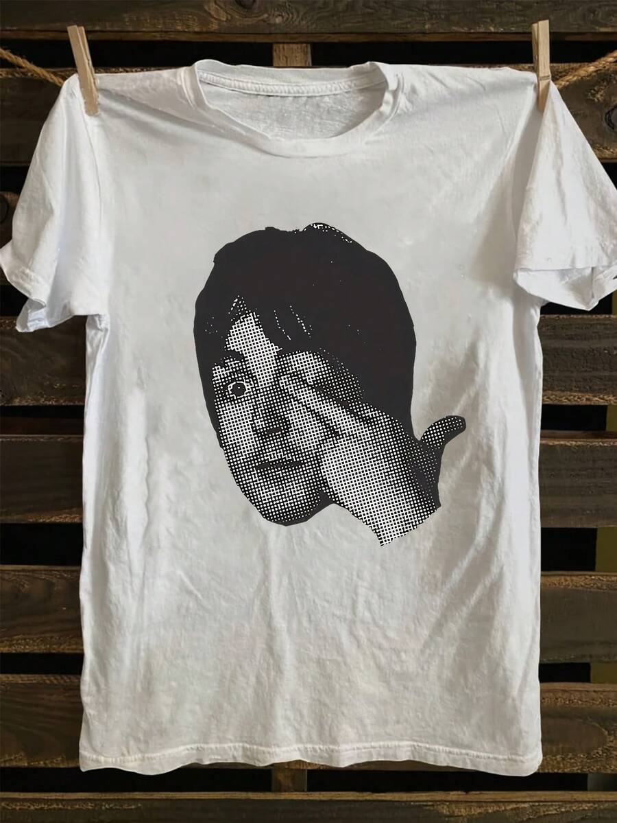 Unisex T-Shirt With Fun Design - A White T-Shirt With A Black Design, Perfect For Casual Outings And Festive Occasions - Versatile Garment For Adults, Suitable For Any Time, An Ideal Short Sleeve T-Shirt For Home, Daily Wear, Parties And Travel - Perfect As A Gift For Friends Or Family. - 白色 - 查看 1