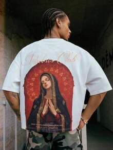 Custom T-Shirt With  Saint Print For Men - 彩色 - 查看 1