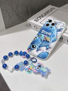 Disney Has Authorized, Phone Case - Chain Set, The Stitch Lilo & Stitch 3D Phone Case Plus A Silicone 3D Stitch Bracelet With Metallic Ring Removable Bracelet, Stitch And Angel Pattern, Compatible With Iphone17/16/15/14/13/12/11/XS/XR/X Plus Pro Max, A Stylish Cartoon Phone Case, The Perfect Gift Choice, Phone Protection, Durable Phone Cover, Great Gift For Friends And Family. - 白色 - 查看 5
