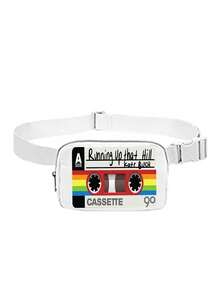 Vintage Cassette Tape Print Crossbody Chest Bag Retro Fanny Pack Adjustable Strap Waist Bag Small Sling Bag Mini Shoulder Bag For Women Men Unisex, Lightweight Zipper Pouch For Phone Wallet Keys, Streetwear Y2K Hip Hop Style Bag For Running Travel Gym Festival Daily Casual Use - Multicolor - View 15