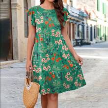 Women Maxi Dresses - Dark Green - View 1