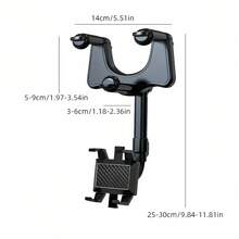1pc Multi-Function Adjustable 360° Rotatable Rearview Mirror Car Phone Mount Holder, For Driving, Extendable Phone Bracket Essential Car Accessory Compatible With IPhone, Android Phone, Gift For Birthday, Family, Friends Car Accessories, Car Phone Holder - Black - View 7