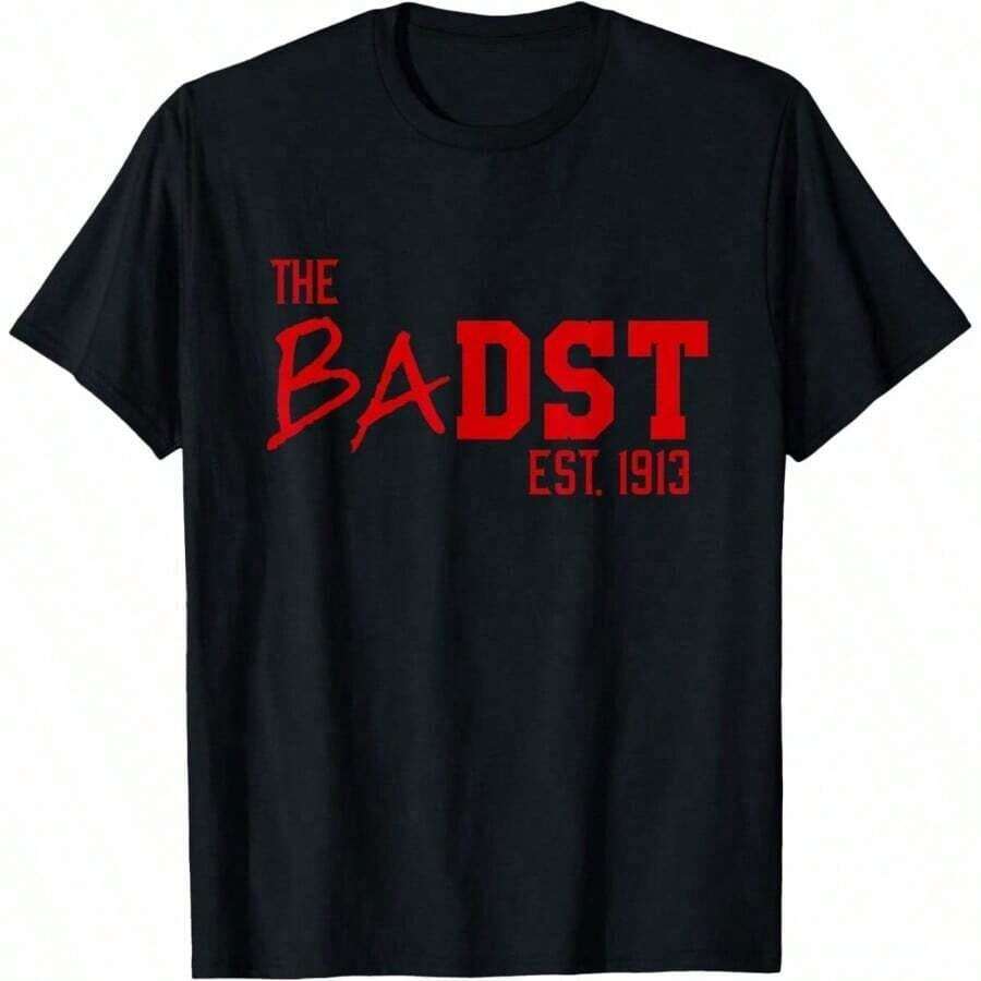 1 pieza Camiseta Vintage The BadSt Est 1913, Camiseta Gráfica Retro Establecida en 1913, Tejido Grueso, Tallas Grandes Hasta 5XL, 180g 100% Algodón - Negro 4 - Ver 1