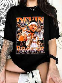 Devin Booker T-Shirt - High-Quality T-Shirt, Custom Vintage Design, Gift For Basketball Fans, Player, Phoenix Suns T-Shirt - Black - View 1