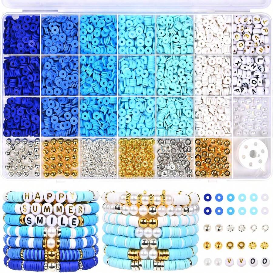 28 hạt chữ bằng đất sét mềm, phụ kiện làm trang sức DIY, phong cách mùa hè. - Nhiều màu - Xem 1