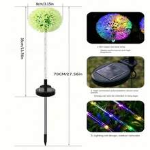 3个太阳能LED蒲公英灯，防水户外花园草坪景观装饰灯 - 暖白 - 查看 5