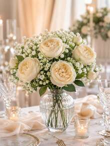 Bộ 30/21/10 bông hoa mẫu đơn nhân tạo kết hợp với hoa baby's breath, tự làm bó hoa cưới, trang trí phông nền tiệc cưới, trang trí bàn tiệc, cắm hoa, trang trí nhà cửa, trang trí sân vườn, hoa nhân tạo, hoa sân vườn sống động như thật. - hoa giả - Xem 8