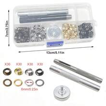 120 pièces/4 couleurs Kit d'outils à œillets métalliques, diamètre de 6/8/10 mm, avec outils d'installation et boîte de rangement, convient pour l'artisanat, la canevas, les rideaux, les boucles - Voir 10