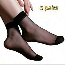 15 Pairs Black, Nude & Solid Color Casual Versatile Ankle Socks - Multicolor - View 9