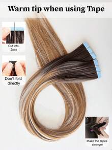 WaveTrip 10pcs Ekstensi Rambut Mini Tape-In Wanita, Ekstensi Rambut Sintetis Kanekalon Lurus 24 Inci, Tidak Pudar, Tanpa Sambungan & Tidak Terlihat Untuk Semua Jenis Rambut 10 Pcs/Paket 35g - MultiWarna - View 3