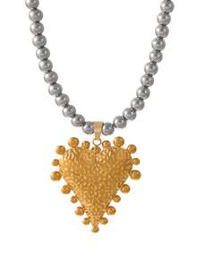 1 pieza Collar de acero de titanio con cuentas y estrella de cinco puntas para mujer, un regalo orgulloso adecuado para suministros de boda - Multicolor - Ver 9