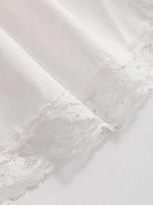 Falda A-Line con cintura elástica y encaje blanco, con volantes - Blanco - Ver 8