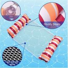 Set de 2 flotadores inflables de PVC gruesos para adultos - balsa a rayas, hamaca de piscina. Adecuado para piscina de adultos, playa y otras actividades acuáticas. - Multicolor - Ver 12