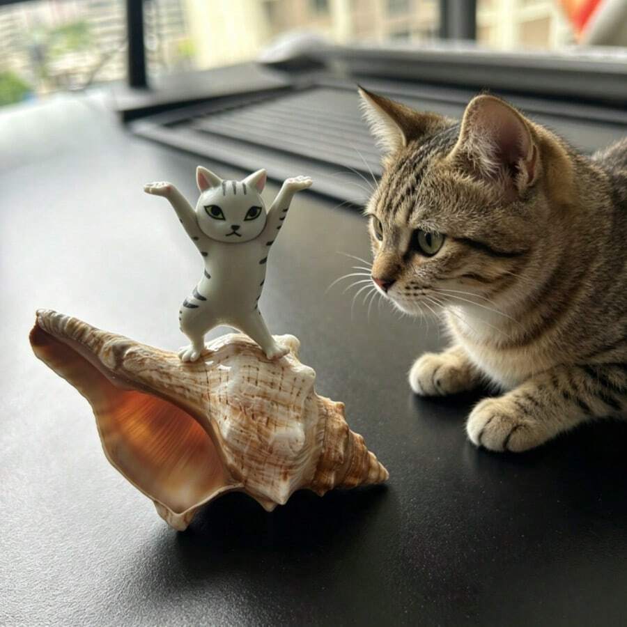 1pc Shell Cat Toy, Suitable For Pet Entertainment & Home Decor, A Great Companion For Pet Play - View 1