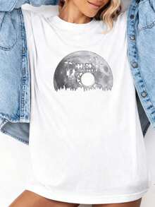 Estampado Gráfico Camiseta Mujer Algodón Ligera VeranoEarth-Day-Shirt-Cute-World-Map-Tree-Pro-Environment-Plant-T-ShirtOversize Camiseta Mujer Estampado 100% Algodón Puro - Blanco - Ver 1