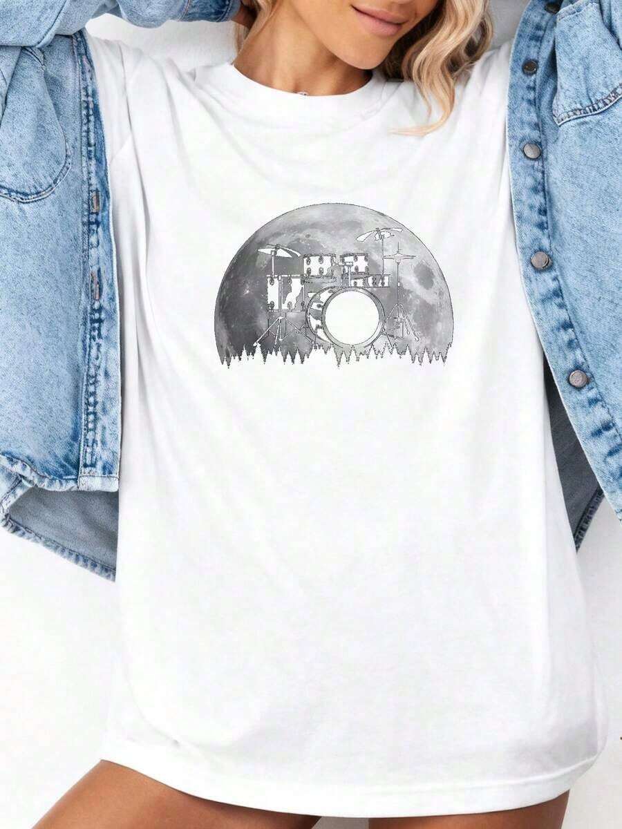 Estampado Gráfico Camiseta Mujer Algodón Ligera VeranoEarth-Day-Shirt-Cute-World-Map-Tree-Pro-Environment-Plant-T-ShirtOversize Camiseta Mujer Estampado 100% Algodón Puro - Blanco - Ver 1