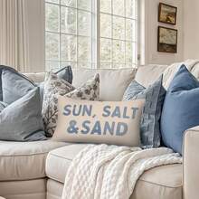 1pc Coastal Beach Seashell Pillow Cover, Coastal Beach Room Decor, Preppy Blue Seashell Nautical Ocean Beachy Decorative Lumbar Pillow Covers For Home Bedroom Living Room (Single Side, No Pillow Core) - 12*20inch - View 2