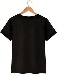 | 1 Playera para Mujer 100% Algodón Transpirable| Camiseta gráfica de sandía amarilla brillante para mujeres - Casual de manga corta y cuello redondo, lavable a máquina, perfecta para vacaciones de primavera/verano y diversión al aire libre - Ideal para el verano - Negro - Ver 5