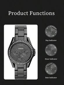 Reloj analógico negro Riley de Fossil para mujer ES4519 - Negro - Ver 5