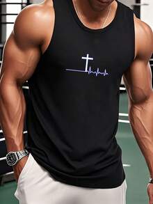 Men Tank Tops - Black - View 1