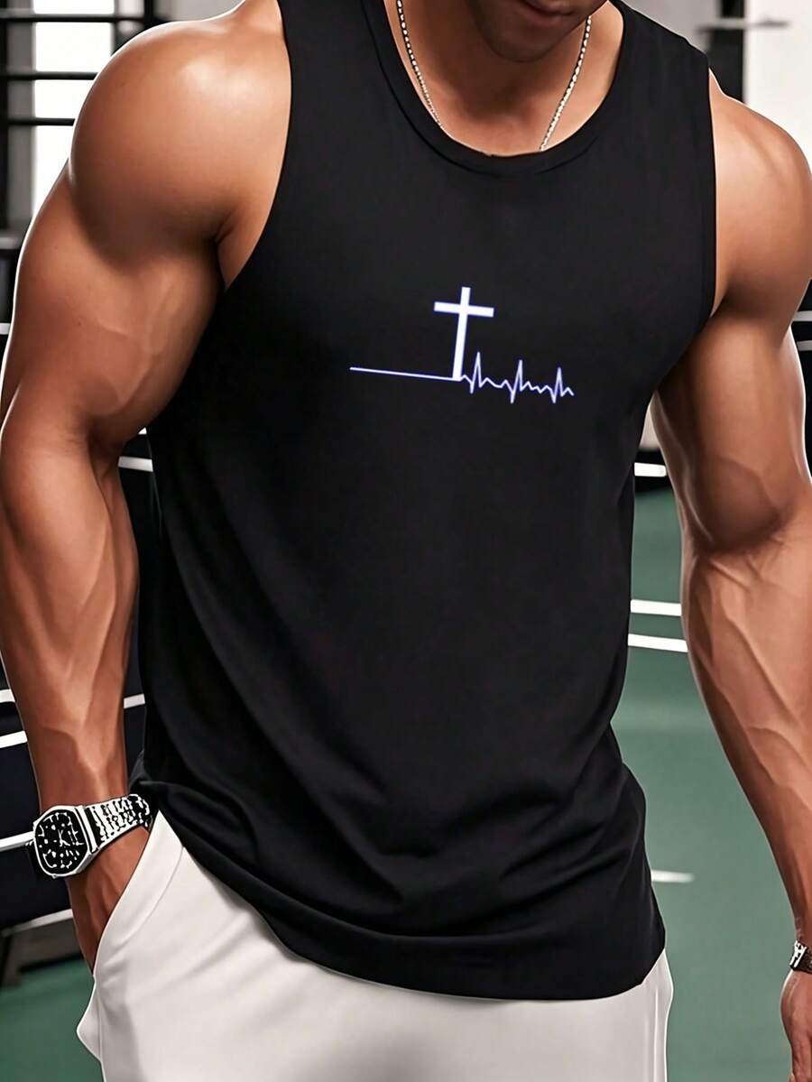 Men Tank Tops - Black - View 1