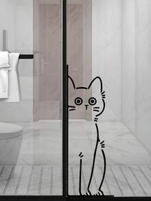 1pc Cute Cat Sticker, Small Kitten Wall Decal Suitable For Fridge, Bedroom, Living Room, Bathroom Home Decor, Waterproof Removable PVC Wall Art Sticker, Realistic 3 Kittens Glass Sticker For Living Room, Bedroom, Balcony Decoration - one-size - View 4