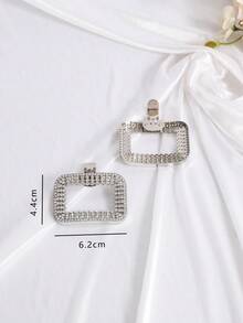 2023 Exquisite Shoe Flower Decorative Shoe Clips, Detachable New Style Versatile Full Rhinestone Metal Shoe Clips - Silver - View 2