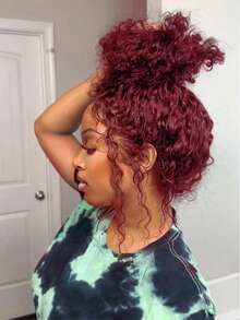 360 Burgundy Wig Human Hair Deep Wave Hidden Strap 360 Lace Front Wigs Human Hair 250% Density Invisible Strap Pre Plucked Glueless Human Hair Wig 13x6 99J Burgundy Curly Wig Human Hair For Women 13x4 Brazilian Wine Red Colored Lace Frontal Wig - S99J - 查看 2