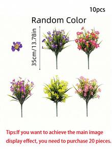 10/5pcs Colorful Artificial Flowers, UV-Resistant Plastic Fake Plants, Suitable For Indoor/Outdoor Garden, Balcony, Flower Pot, All Seasons Decoration, Applicable For Home Garden, Patio, Window Box, Kitchen, Various Colors Available - Multicolor - View 10