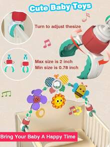 Adjustable Arched Baby Crib Toy, Suitable For Infants And Toddlers, Stroller Arch Toy, Crib Toy, Attractive Hanging Design To Stimulate Baby's Senses And Develop Motor Skills - Multicolor - View 5