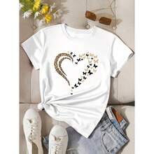 Nueva Camiseta con Estampado de Corazón, Versión Pequeña - [Blanco] - Ver 1
