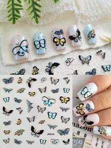 1pc Realistic Colorful Butterfly Nail Art Sticker, 3D Embossed Texture, Self-Adhesive Easy To Apply & Remove, Suitable For Spring/Summer, Outings, Festivals, And Daily Nail Decoration - Multicolor - View 13