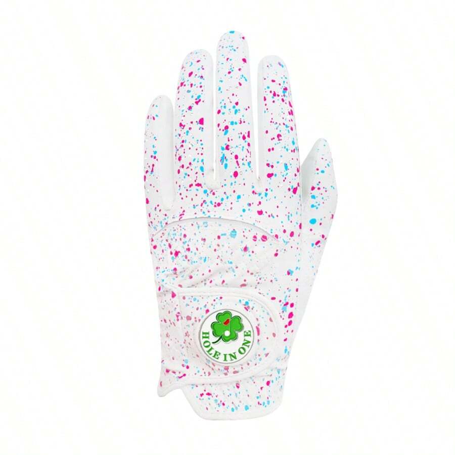 FINGER TEN Fashion Golf Glove For Men, Left Hand With Ball Marker, 1 Pack, Suitable For Right-Handed Golfers, All-Weather Grip, Comfortable, Confident Swing, Breathable Soft Men's Golf Glove For Outdoor