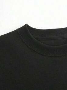 Camiseta de Talla Grande y Corte Holgado - Camiseta Casual con Estampado Gráfico "Just Peachy" con Diseño de Melocotón y Rayas Retro, Corte Relajado, Perfecta para Uso Diario, Ideal para Sal - Negro - Ver 4
