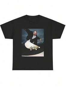 Skateboarding Grafik-T-Shirt Walter White Heisenberg 1 Stück 220g Digitaldruck Herren-T-Shirt Breaking Bad Inspiriert Coole Lässige Sommer 100% Baumwolle T-Shirt - Schwarz - Übersicht 1