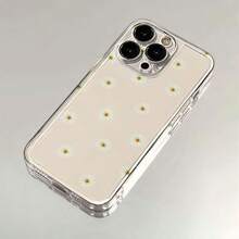 1pc Minimalist Fresh Daisy Flower Transparent Soft Phone Case - Multicolor - View 3