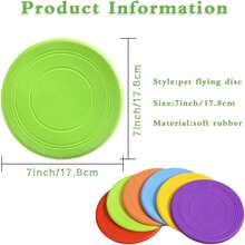 Dog Flying Disc Toy Soft Durable For Small Large Dogs, Bite-Resistant Outdoor Interactive Training Toy, Lightweight Flexible Pet Fetch Toy For Park Beach Backyard Play, Bright Color Random 1PC - Random Color 1pc - View 3