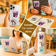4PCS Funny Raccoon Sticker – Raccoon Gift, Stay Trashy, Sarcastic Humor Sticker For Laptop, Water Bottle, Phone, Journaling, Hard Hat, Car Bumper - A - View 6