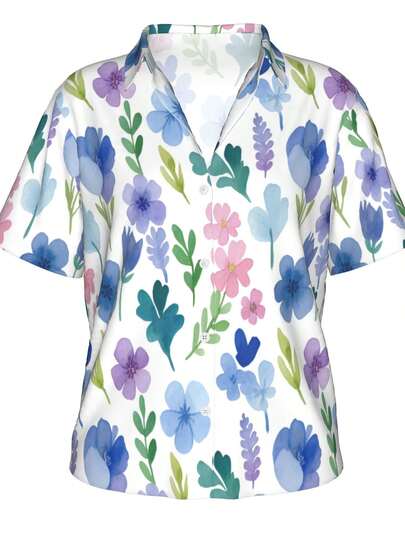 Women's All-Over Print Shirt Unnamed AI-Generated Image Comfortable And Elastic, With Fashionable And Breathable Prints, It Is Exclusive To Enthusiasts Of  Styles