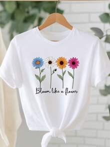 Una camiseta de manga corta blanca de mujer con cuello redondo, perfectara el uso casual de verano. Es suave y transpirable, adecuado para casa, vies y - un regalo i para el Día de la Madre y lascua, con un estilo cajero minimalista - Blanco - Ver 2