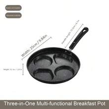 Frying Pan, 4-Piece Non-Stick Frying Pan Set, Multi-Function Breakfast Frying Pan, Cast Iron Egg Pan, Suitable For Eggs, Pancakes, Plett, Crepes, Applicable (Black B) - View 14